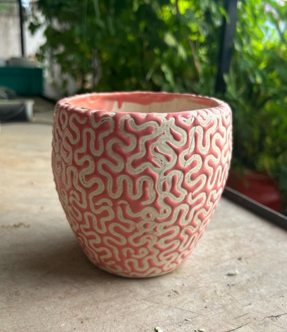 Pot ceramic Designer pink -5 inch