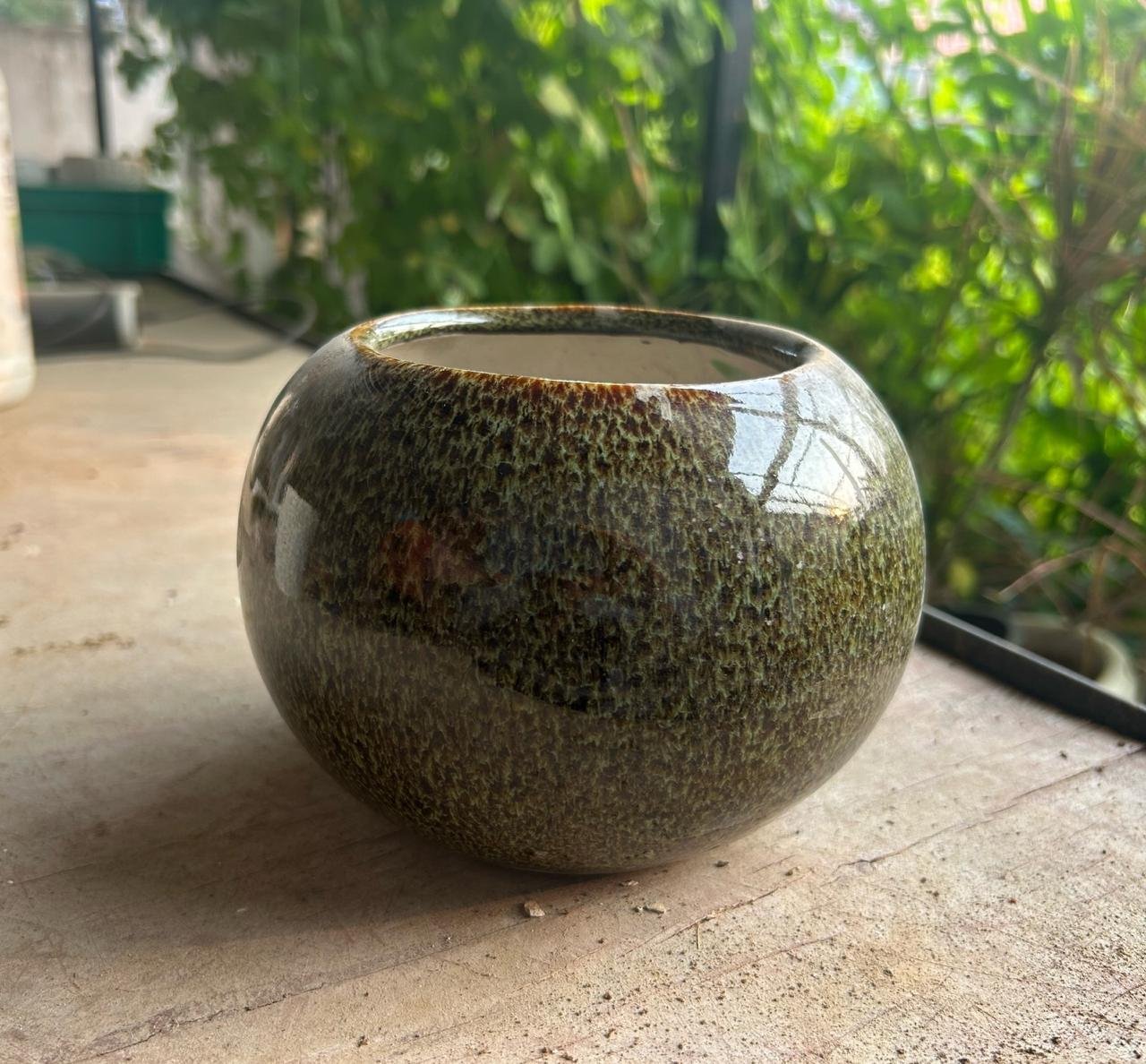 Pot ceramic Designer cates eye - 5 inch
