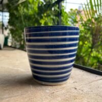 Pot ceramic cone blue -5 inch